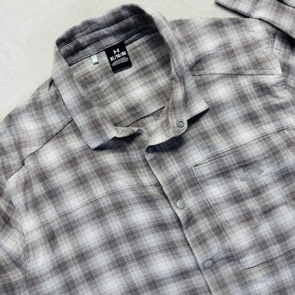 Under Armour Shirt Men's XL Tradesman Flex Flannel Snap Button Up Plaid Casual